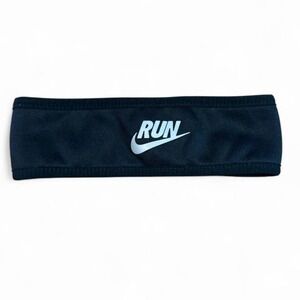 Nike Run black and white reversible‎ therma-fit headband with white logo